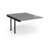 Connex Angled 1200 x 1600 x 725mm Back to Back Add On Bay - Black Frame / Grey Oak Top - ACO1216-AB-K-GO