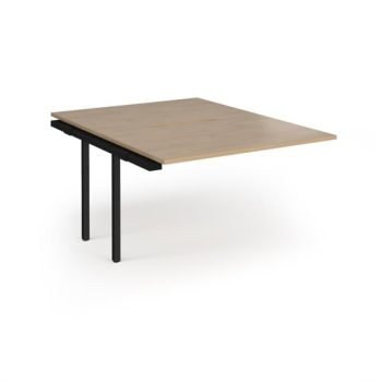 Connex Angled 1200 x 1600 x 725mm Back to Back Add On Bay - Black Frame / Kendal Oak Top - ACO1216-AB-K-KO