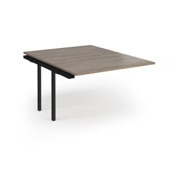 Connex Angled 1200 x 1600 x 725mm Back to Back Add On Bay - Black Frame / Nebraska Oak Top - ACO1216-AB-K-NO