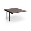 Connex Angled 1200 x 1600 x 725mm Back to Back Add On Bay - Black Frame / Walnut Top - ACO1216-AB-K-W