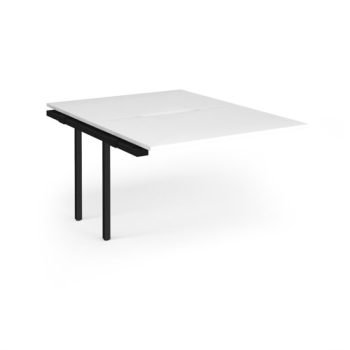 Connex Angled 1200 x 1600 x 725mm Back to Back Add On Bay - Black Frame / White Top - ACO1216-AB-K-WH