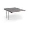 Connex Angled 1200 x 1600 x 725mm Back to Back Add On Bay - Silver Frame / Grey Oak Top - ACO1216-AB-S-GO