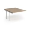 Connex Angled 1200 x 1600 x 725mm Back to Back Add On Bay - Silver Frame / Kendal Oak Top - ACO1216-AB-S-KO