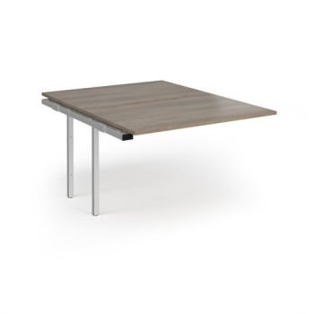 Connex Angled 1200 x 1600 x 725mm Back to Back Add On Bay - Silver Frame / Nebraska Oak Top - ACO1216-AB-S-NO