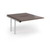 Connex Angled 1200 x 1600 x 725mm Back to Back Add On Bay - Silver Frame / Walnut Top - ACO1216-AB-S-W