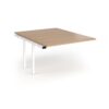 Connex Angled 1200 x 1600 x 725mm Back to Back Add On Bay - White Frame / Beech Top - ACO1216-AB-WH-B