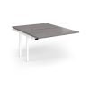 Connex Angled 1200 x 1600 x 725mm Back to Back Add On Bay - White Frame / Grey Oak Top - ACO1216-AB-WH-GO