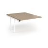 Connex Angled 1200 x 1600 x 725mm Back to Back Add On Bay - White Frame / Kendal Oak Top - ACO1216-AB-WH-KO