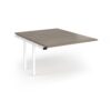 Connex Angled 1200 x 1600 x 725mm Back to Back Add On Bay - White Frame / Nebraska Oak Top - ACO1216-AB-WH-NO