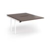 Connex Angled 1200 x 1600 x 725mm Back to Back Add On Bay - White Frame / Walnut Top - ACO1216-AB-WH-W