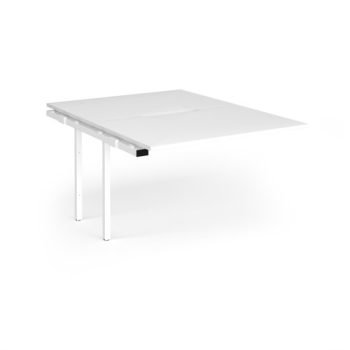 Connex Angled 1200 x 1600 x 725mm Back to Back Add On Bay - White Frame / White Top - ACO1216-AB-WH-WH
