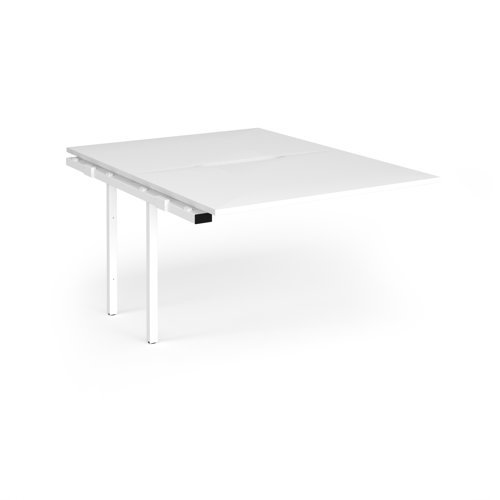Connex Angled 1200 x 1600 x 725mm Back to Back Add On Bay - White Frame / White Top - ACO1216-AB-WH-WH