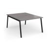 Connex Angled 1200 x 1600 x 725mm Back to Back Desk ( 2 x 1200mm ) - Black Frame / Grey Oak Top - ACO1216-K-GO