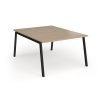 Connex Angled 1200 x 1600 x 725mm Back to Back Desk ( 2 x 1200mm ) - Black Frame / Kendal Oak Top - ACO1216-K-KO