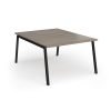 Connex Angled 1200 x 1600 x 725mm Back to Back Desk ( 2 x 1200mm ) - Black Frame / Nebraska Oak Top - ACO1216-K-NO