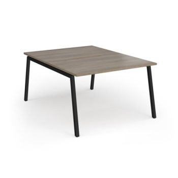 Connex Angled 1200 x 1600 x 725mm Back to Back Desk ( 2 x 1200mm ) - Black Frame / Nebraska Oak Top - ACO1216-K-NO