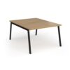Connex Angled 1200 x 1600 x 725mm Back to Back Desk ( 2 x 1200mm ) - Black Frame / Oak Top - ACO1216-K-O