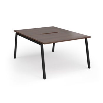 Connex Angled 1200 x 1600 x 725mm Back to Back Desk ( 2 x 1200mm ) - Black Frame / Walnut Top - ACO1216-K-W