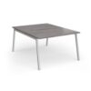 Connex Angled 1200 x 1600 x 725mm Back to Back Desk ( 2 x 1200mm ) - Silver Frame / Grey Oak Top - ACO1216-S-GO
