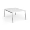 Connex Angled 1200 x 1600 x 725mm Back to Back Desk ( 2 x 1200mm ) - Silver Frame / White Top - ACO1216-S-WH