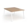 Connex Angled 1200 x 1600 x 725mm Back to Back Desk ( 2 x 1200mm ) - White Frame / Beech Top - ACO1216-WH-B