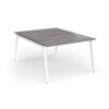 Connex Angled 1200 x 1600 x 725mm Back to Back Desk ( 2 x 1200mm ) - White Frame / Grey Oak Top - ACO1216-WH-GO