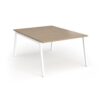 Connex Angled 1200 x 1600 x 725mm Back to Back Desk ( 2 x 1200mm ) - White Frame / Kendal Oak Top - ACO1216-WH-KO