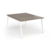 Connex Angled 1200 x 1600 x 725mm Back to Back Desk ( 2 x 1200mm ) - White Frame / Nebraska Oak Top - ACO1216-WH-NO