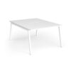 Connex Angled 1200 x 1600 x 725mm Back to Back Desk ( 2 x 1200mm ) - White Frame / White Top - ACO1216-WH-WH
