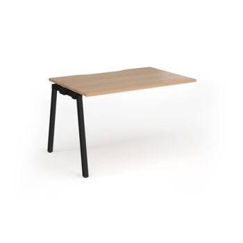 Connex Angled 1200 x 800 x 725mm Single Add On Bay - Black Frame / Beech Top - ACO128-AB-K-B
