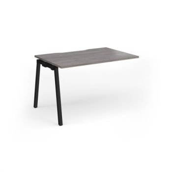 Connex Angled 1200 x 800 x 725mm Single Add On Bay - Black Frame / Grey Oak Top - ACO128-AB-K-GO