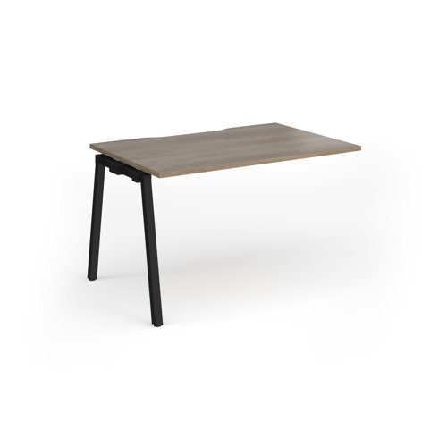 Connex Angled 1200 x 800 x 725mm Single Add On Bay - Black Frame / Nebraska Oak Top - ACO128-AB-K-NO