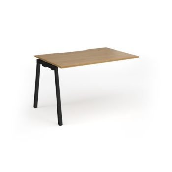 Connex Angled 1200 x 800 x 725mm Single Add On Bay - Black Frame / Oak Top - ACO128-AB-K-O