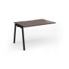Connex Angled 1200 x 800 x 725mm Single Add On Bay - Black Frame / Walnut Top - ACO128-AB-K-W