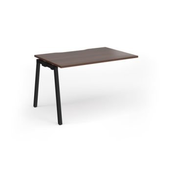 Connex Angled 1200 x 800 x 725mm Single Add On Bay - Black Frame / Walnut Top - ACO128-AB-K-W