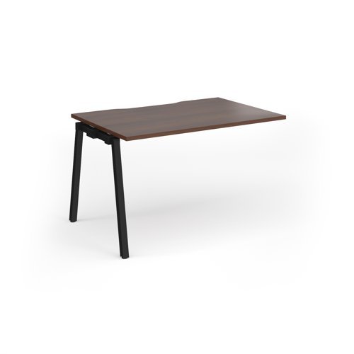 Connex Angled 1200 x 800 x 725mm Single Add On Bay - Black Frame / Walnut Top - ACO128-AB-K-W