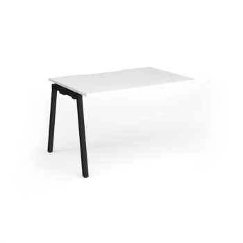 Connex Angled 1200 x 800 x 725mm Single Add On Bay - Black Frame / White Top - ACO128-AB-K-WH