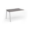 Connex Angled 1200 x 800 x 725mm Single Add On Bay - Silver Frame / Grey Oak Top - ACO128-AB-S-GO