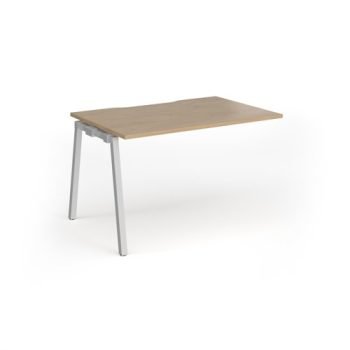 Connex Angled 1200 x 800 x 725mm Single Add On Bay - Silver Frame / Kendal Oak Top - ACO128-AB-S-KO