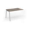 Connex Angled 1200 x 800 x 725mm Single Add On Bay - Silver Frame / Nebraska Oak Top - ACO128-AB-S-NO