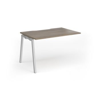 Connex Angled 1200 x 800 x 725mm Single Add On Bay - Silver Frame / Nebraska Oak Top - ACO128-AB-S-NO