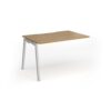 Connex Angled 1200 x 800 x 725mm Single Add On Bay - Silver Frame / Oak Top - ACO128-AB-S-O