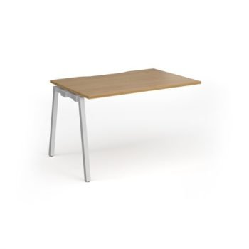 Connex Angled 1200 x 800 x 725mm Single Add On Bay - Silver Frame / Oak Top - ACO128-AB-S-O