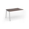 Connex Angled 1200 x 800 x 725mm Single Add On Bay - Silver Frame / Walnut Top - ACO128-AB-S-W