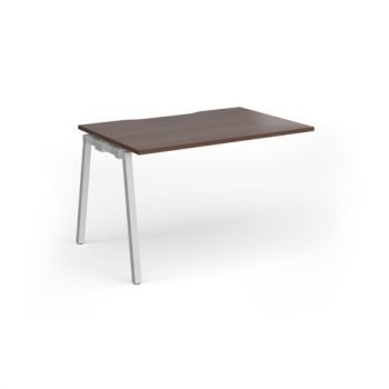 Connex Angled 1200 x 800 x 725mm Single Add On Bay - Silver Frame / Walnut Top - ACO128-AB-S-W