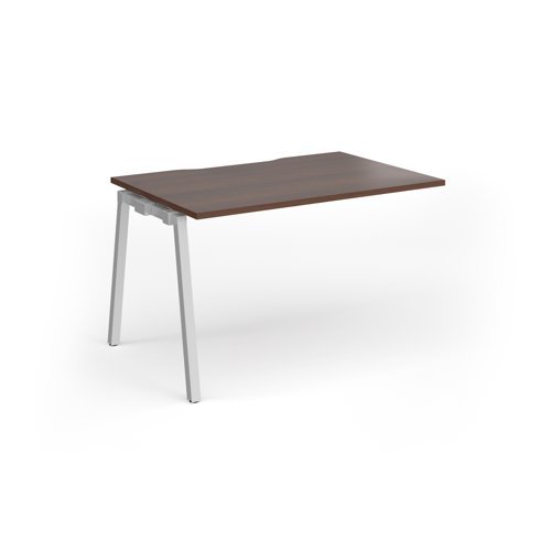 Connex Angled 1200 x 800 x 725mm Single Add On Bay - Silver Frame / Walnut Top - ACO128-AB-S-W