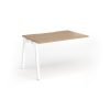 Connex Angled 1200 x 800 x 725mm Single Add On Bay - White Frame / Beech Top - ACO128-AB-WH-B
