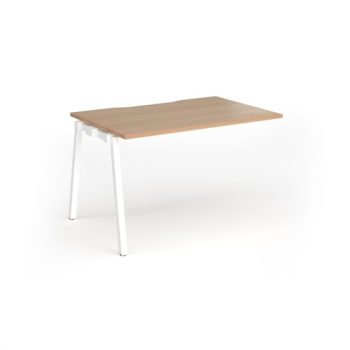Connex Angled 1200 x 800 x 725mm Single Add On Bay - White Frame / Beech Top - ACO128-AB-WH-B