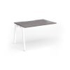 Connex Angled 1200 x 800 x 725mm Single Add On Bay - White Frame / Grey Oak Top - ACO128-AB-WH-GO