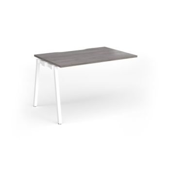 Connex Angled 1200 x 800 x 725mm Single Add On Bay - White Frame / Grey Oak Top - ACO128-AB-WH-GO